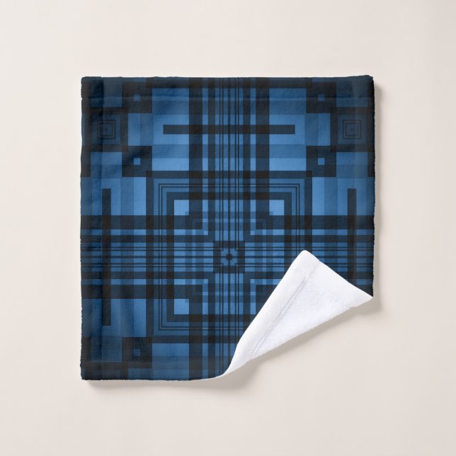 Monochrome blue bath towel set (Wash Cloth)
