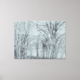 Monochrome blurred Winter Forest Canvas Print