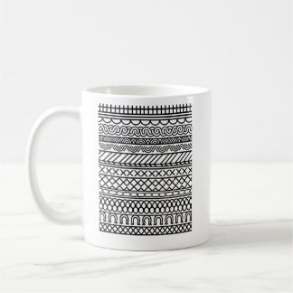 Monochrome Boho Knit Sampler | Tribal Geometric Te Coffee Mug