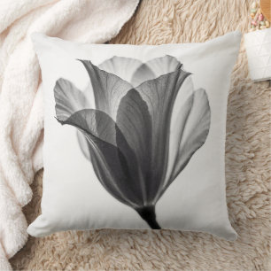 Monochrome botanical fine art photograph throw pillow