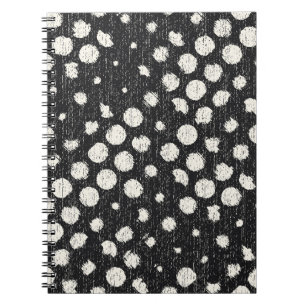 Monochrome Broken Dots Brushed Textured Background Notebook