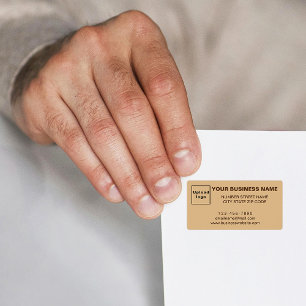 Monochrome Brown Business Brand on Address Label