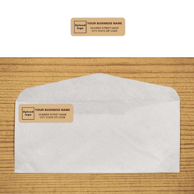 Monochrome Brown Business Return Address Label (Monochrome brown return address label on envelope)