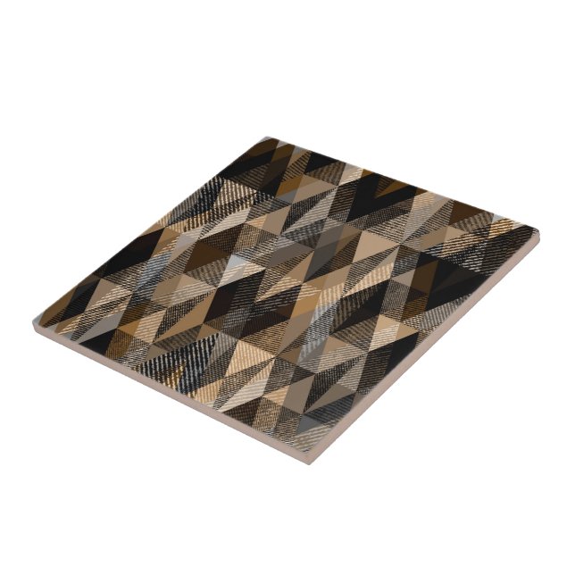  Monochrome brown rhombic textured  Tile (Side)
