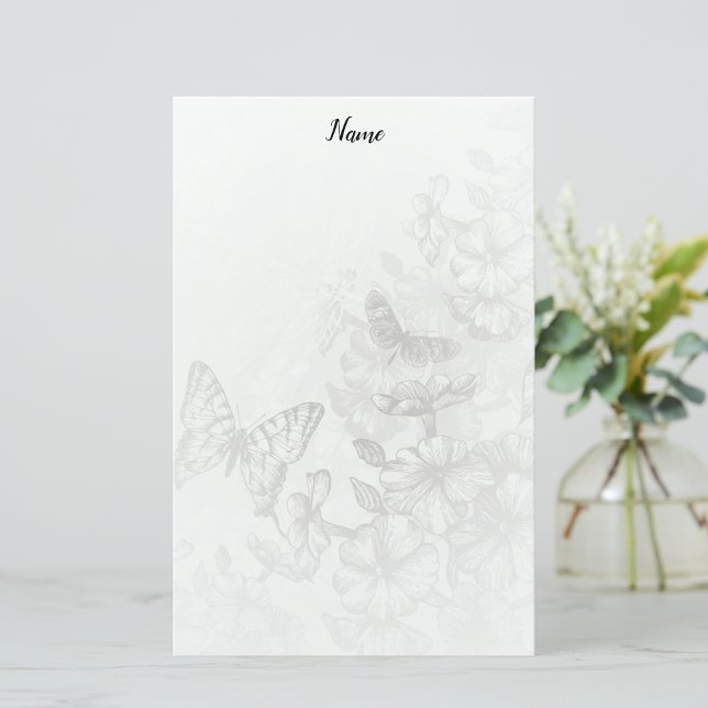 Monochrome Butterflies Stationery (Creator Uploaded)