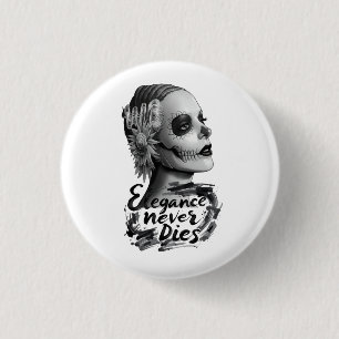 Monochrome Calavera 1 Inch Round Button