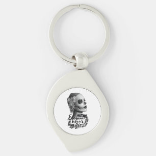 Monochrome Calavera Keychain