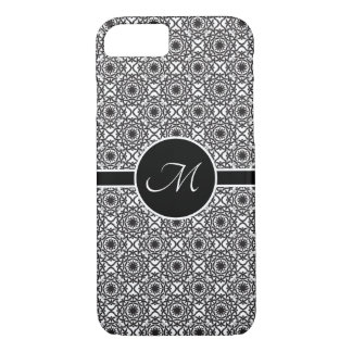 Monochrome Celtic Knot Pattern Monogram Case-Mate iPhone Case