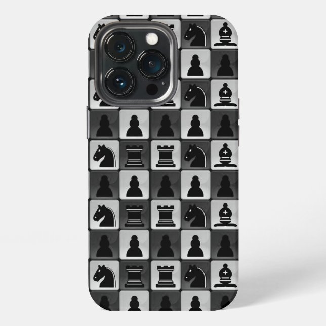 Monochrome Chess Pattern  iPhone Case (Back)
