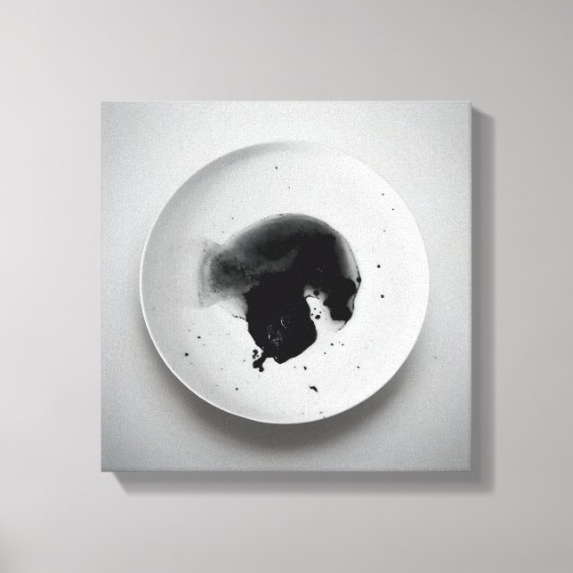 Monochrome coffee grounds texture abstract art 11 canvas print (Front)