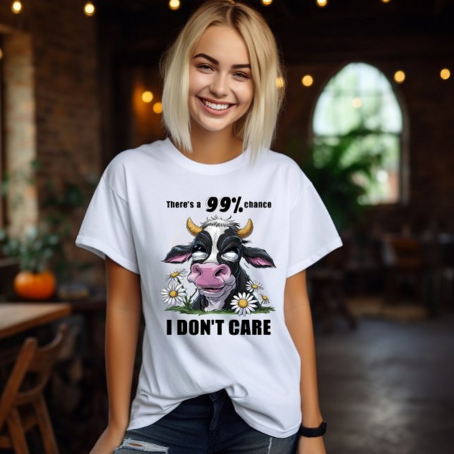 Monochrome Cow With Sunlit Daisies T-Shirt (Creator Uploaded)