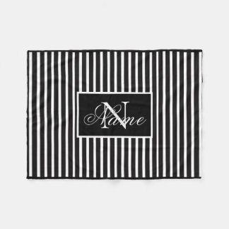 Monochrome Custom Monogram Fleece Blanket