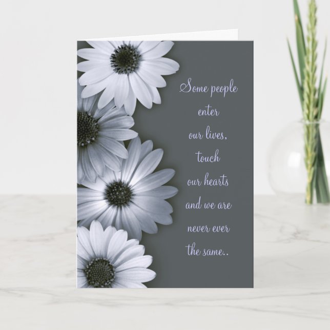 Monochrome Daisies sympathy card (Front)