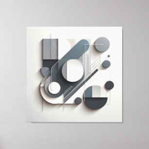 Monochrome Dimensional Balance Canvas Print