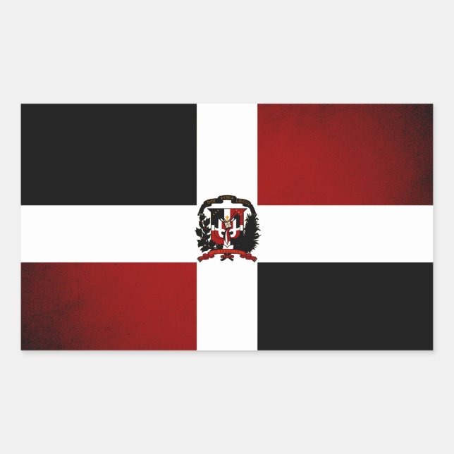 Monochrome Dominican Republic Flag Sticker (Front)