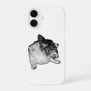 Monochrome Dots, Corgi Calm iPhone 16 Case