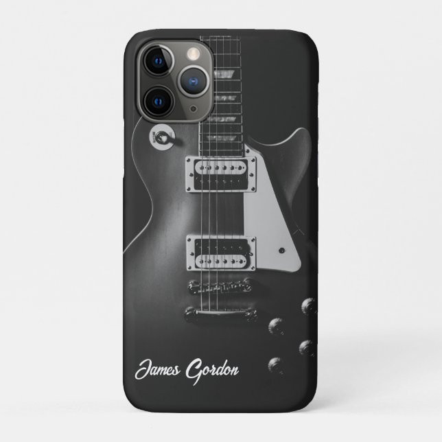 Monochrome electric guitar personalized Case-Mate iPhone case (Back)
