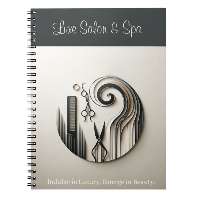 Monochrome Elegance Salon & Spa Notebook (Front)