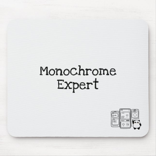 Monochrome Expert Mousepad for UX Designers (Front)