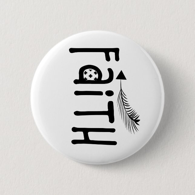 Monochrome Faith Tribal Arrow 2 Inch Round Button (Front)