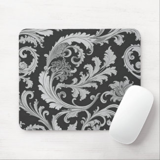 Monochrome Fleur Antique Pattern  Mouse Pad
