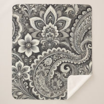 Monochrome Floral Paisley Elegance