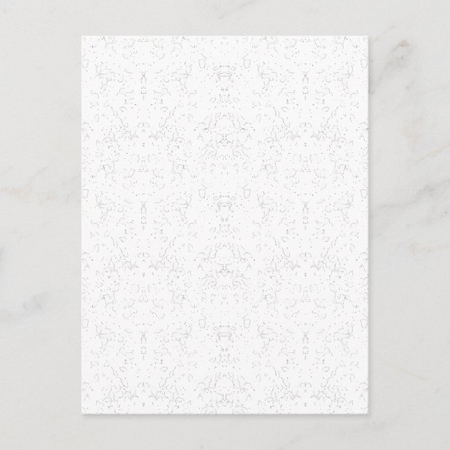 Monochrome Floral Pattern – Elegant Seamless Art Invitation Postcard (Front)