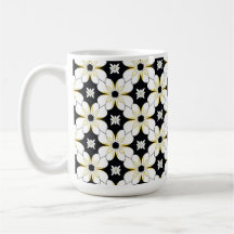 Monochrome Floral Pattern With Subtle Yellow Detai