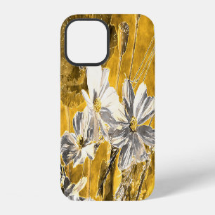 Monochrome Floral Watercolor Poppies Pattern iPhone 12 Case