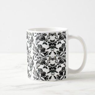 Monochrome Florals Pattern Mug