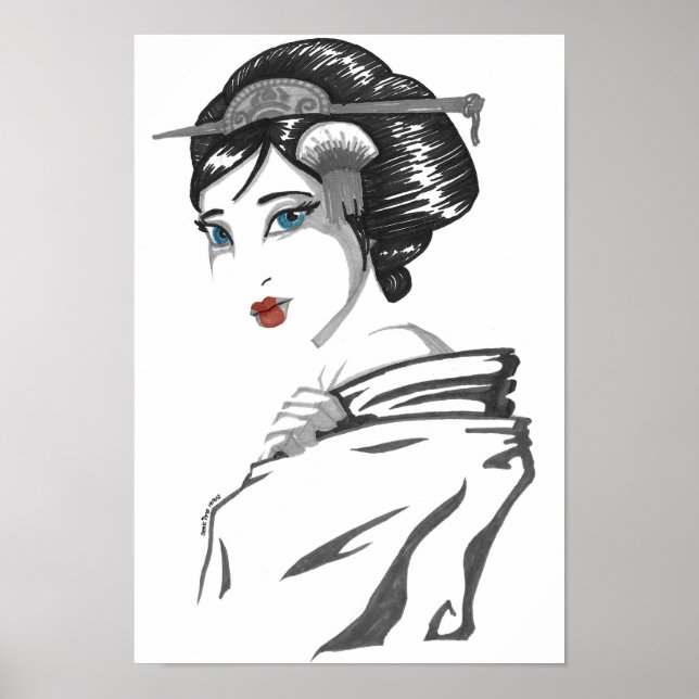 Monochrome geisha poster (Front)
