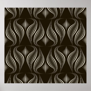 Monochrome Geometric: Modern Vintage Texture Poster
