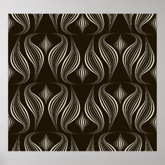 Monochrome Geometric: Modern Vintage Texture Poster