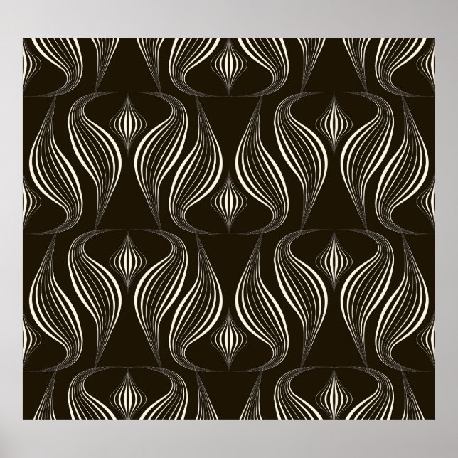 Monochrome Geometric: Modern Vintage Texture Poster (Front)