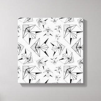Monochrome. Geometric Ornament. Black and white Canvas Print