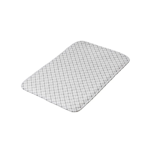 Monochrome Geometric Texture|Seamless Diamond Look Bath Mat (Angled)
