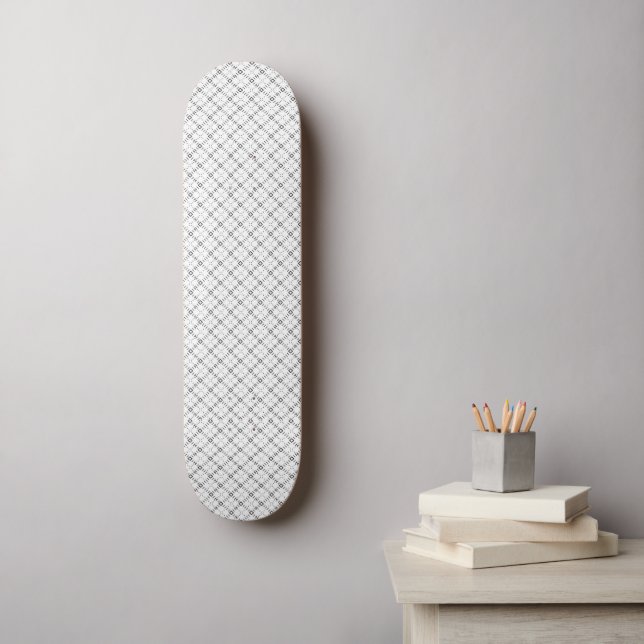 Monochrome Geometric Texture|Seamless Diamond Look Skateboard (Wall Art)