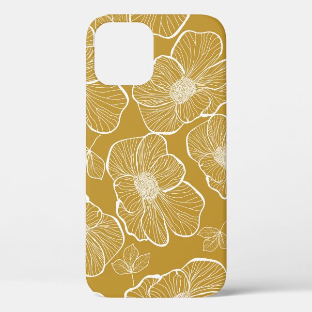 Monochrome Gold Floral: Abstract Seamless Case-Mate iPhone Case (Back)