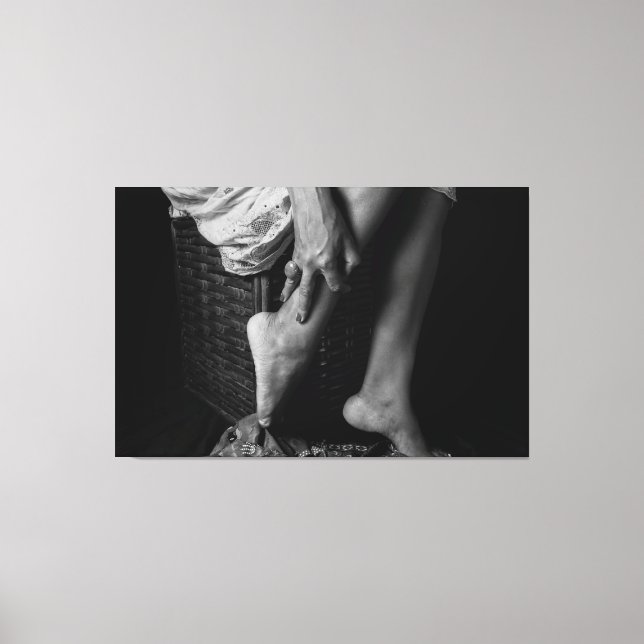 Monochrome Grace: An Artistic Study Canvas Print (Front)