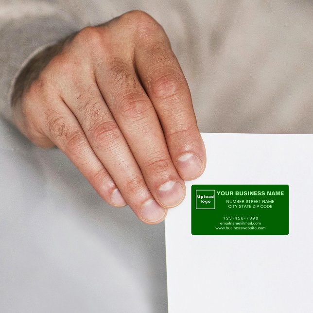 Monochrome Green Business Brand on Address Label (Monochrome green address label with your business brand)