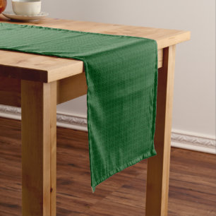 Monochrome green elegant geometric pattern. short table runner