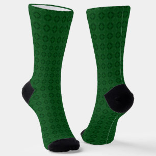 Monochrome green elegant geometric pattern. socks