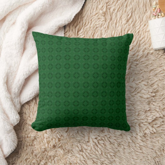 Monochrome green elegant geometric pattern. throw pillow (Blanket)