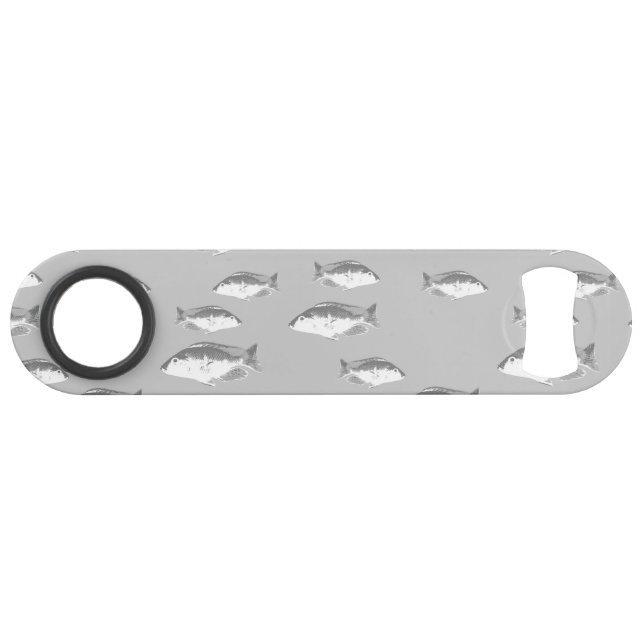 Monochrome grey fish bar key (Back Horizontal)