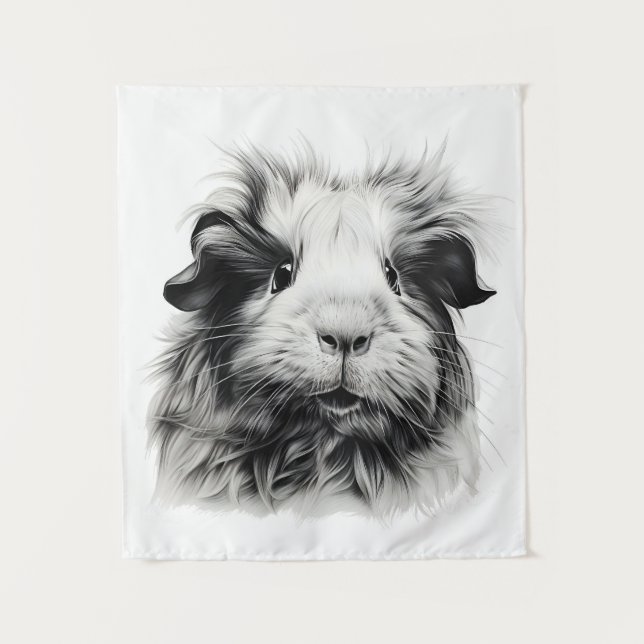 Monochrome Guinea Pig Tapestry (Front)