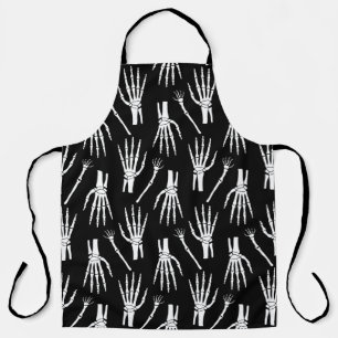 Monochrome Halloween seamless pattern with bones. Apron
