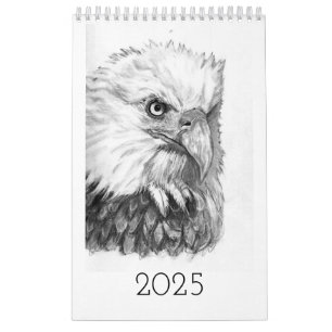 Monochrome hand drawn animals calendar