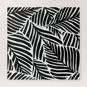 Monochrome Jungle Geometric Seamless Pattern Jigsaw Puzzle