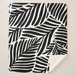 Monochrome Jungle Geometric Seamless Pattern Sherpa Blanket