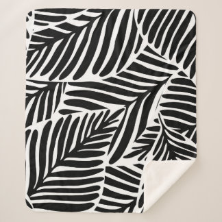 Monochrome Jungle Geometric Seamless Pattern Sherpa Blanket